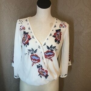 Daytrip BoHo embroidered blouse small white